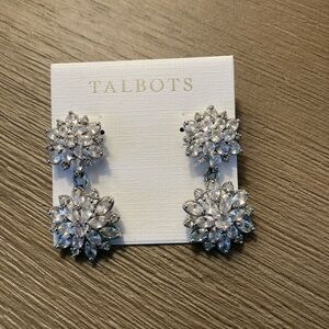 Talbots Silver Starburst Dangle Earrings